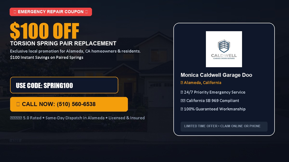 $100 OFF Heavy-Duty Torsion Spring Pair Replacement in Alameda, CA
